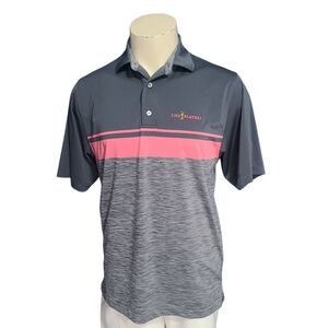 FootJoy FJ Golf Polo Shirt Men's M PGA TPC The Players Championship Gray Pink